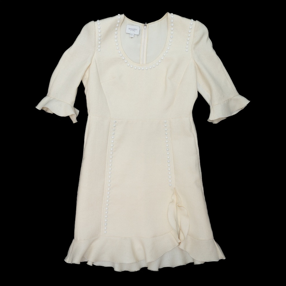 Giambattista Valli Ivory Pearl-Trim Dress – Vintage Designer Collectible